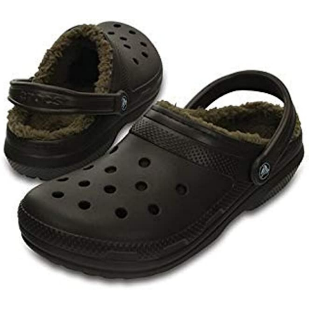 Crocs Women's Classic Lined Clog Mule, Espresso/Walnut, 9 US Women's/ 7 US Men